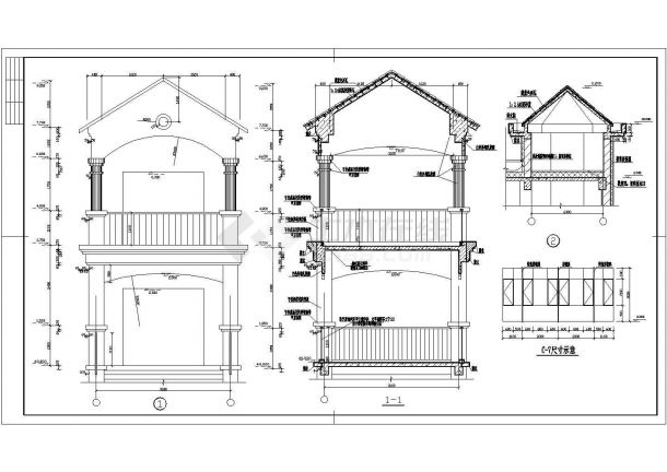 某经典完整的独栋别墅施工CAD布置图-图二