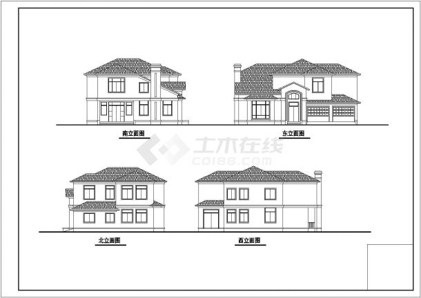 简欧风格大方二层自建房屋建筑设计图-图一