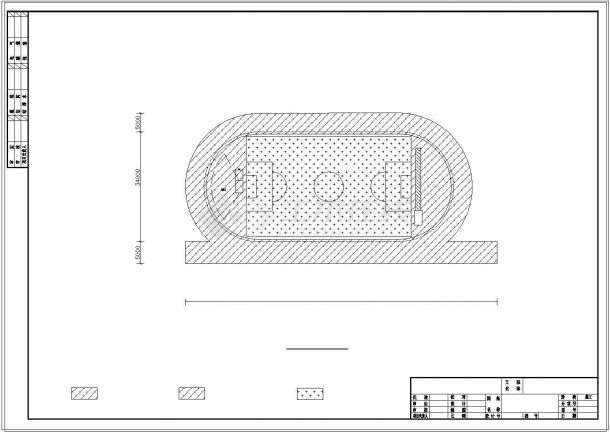 某小学200米塑胶跑道标准操场cad平面设计施工图纸-图一