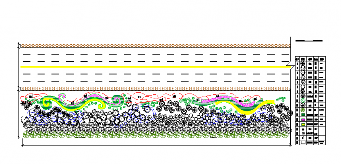 某地区道路绿化设计标准段平面图纸_图1