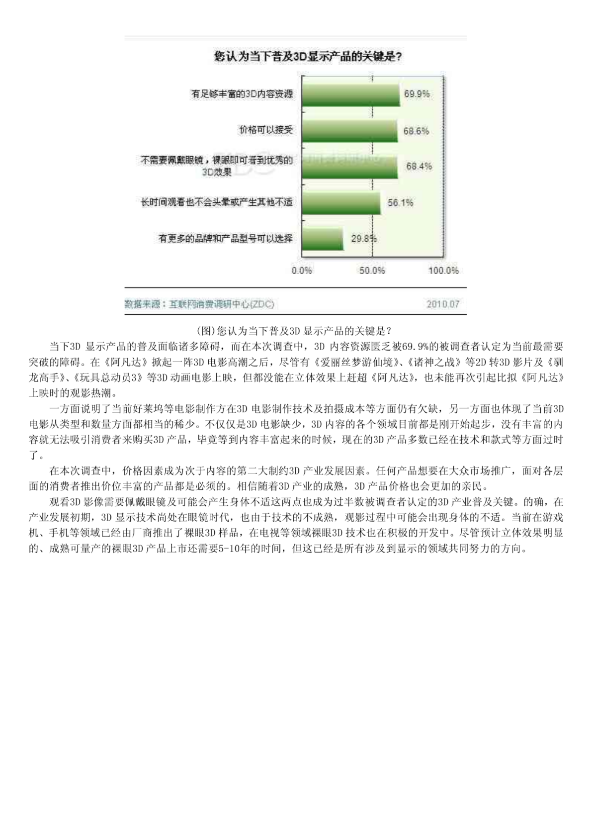 2010年中国3D产品消费者认知调查研究报告-图二