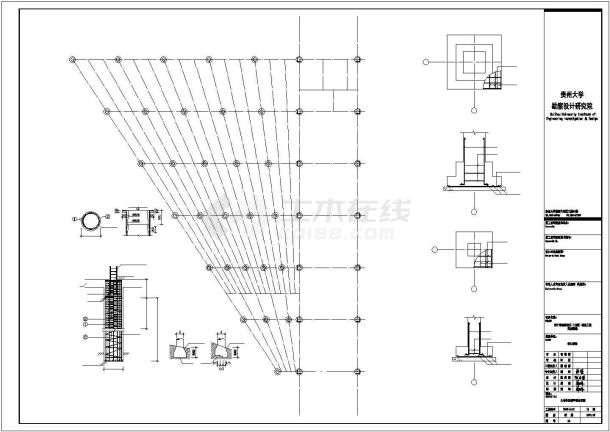 某大学风雨操场钢筋混凝土框架结构5层体育馆cad全套结构施工图-图二