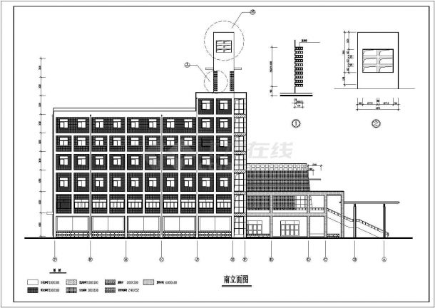 六层省文化艺术中心建筑设计cad施工图（带总平图）-图二