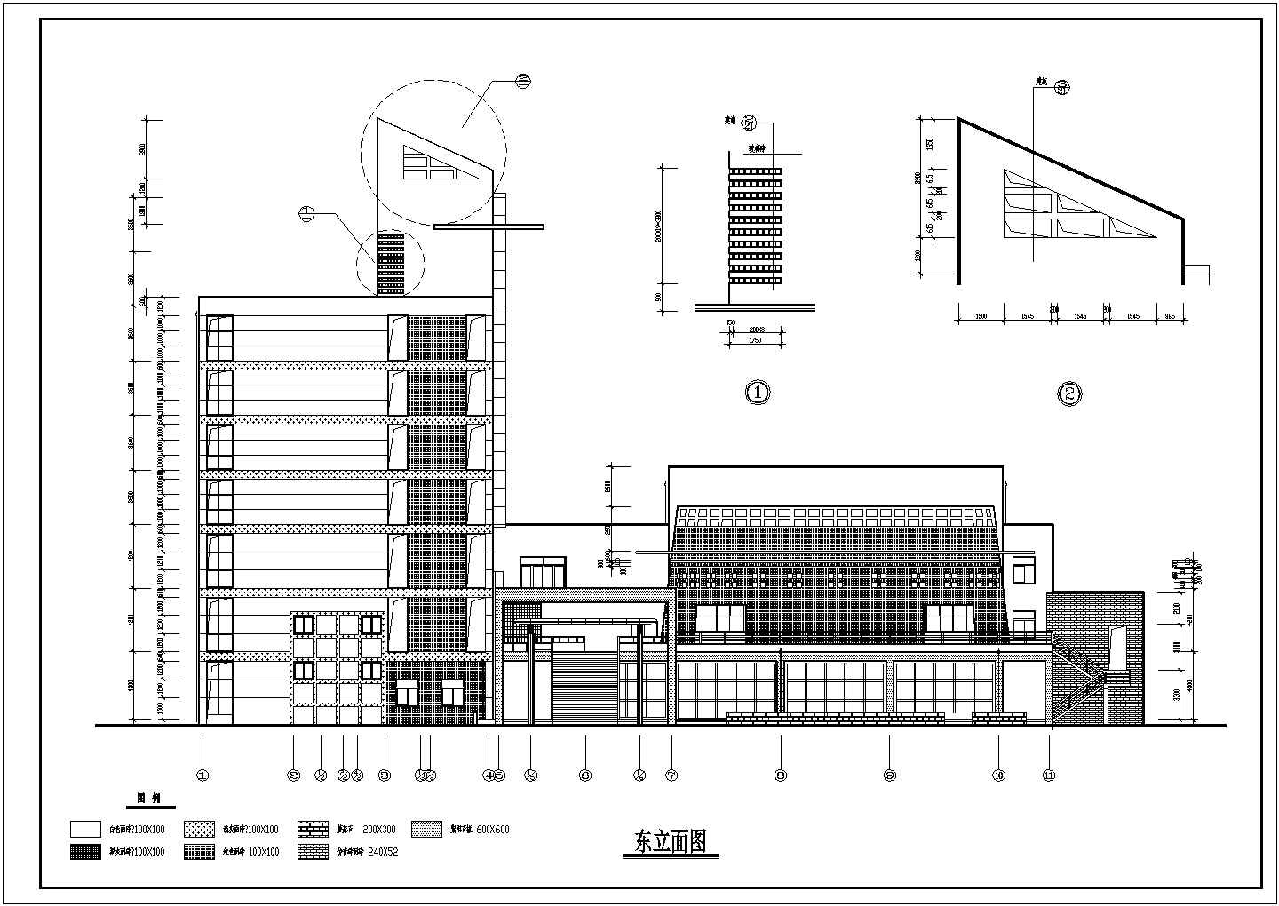 六层省文化艺术中心建筑设计cad施工图（带总平图）