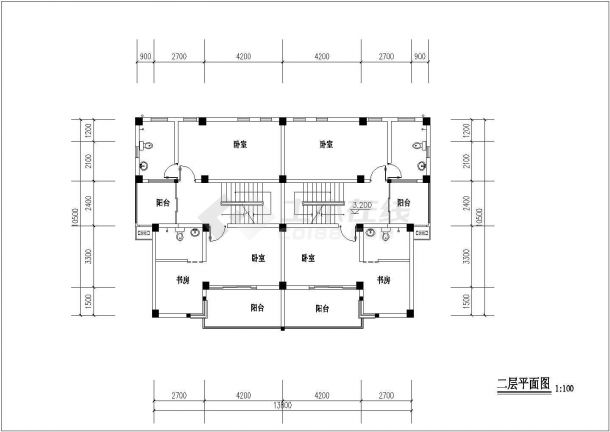 某地双拼联排别墅建筑设计图纸（含效果图）-图一