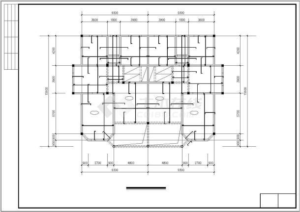 某地两层联排别墅建筑结构设计施工图纸（含效果图）-图二
