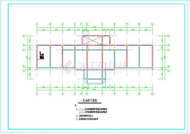 三层砖混教学楼加固结构施工图（7度设防）-图一