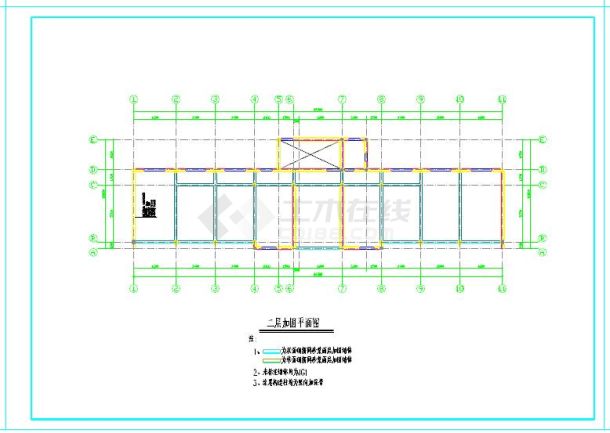 三层砖混教学楼加固结构施工图（7度设防）-图二