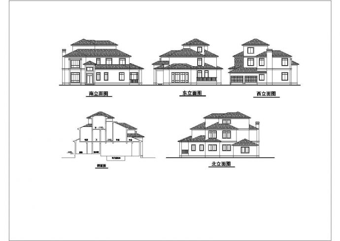 某地区独栋三层别墅建筑设计施工图_图1
