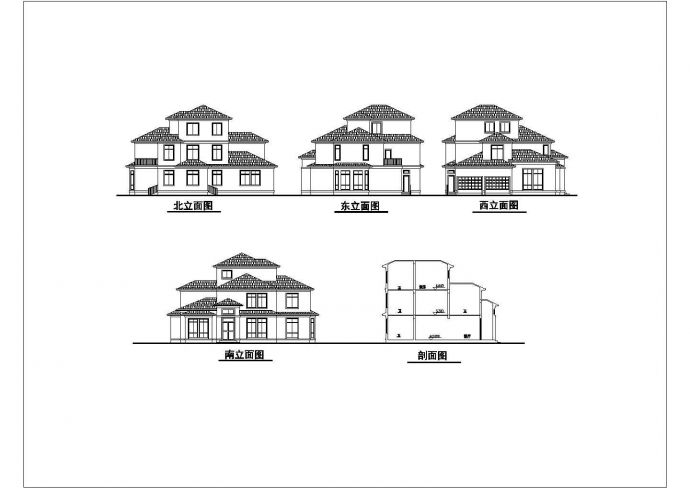 某地区独栋两层别墅建筑设计施工图_图1