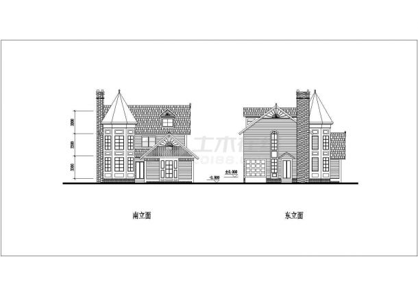 某地区三层独栋别墅建筑设计施工图纸-图二