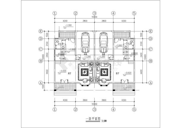 北方某地区小别墅方案图（共3张）-图一