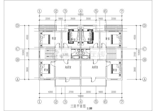 某地区小别墅建筑方案设计图（共3张）-图二