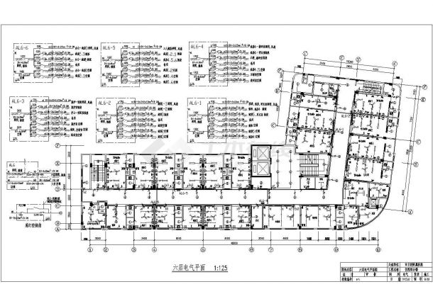 某地区卫生学校附属医院电气平面图-图一