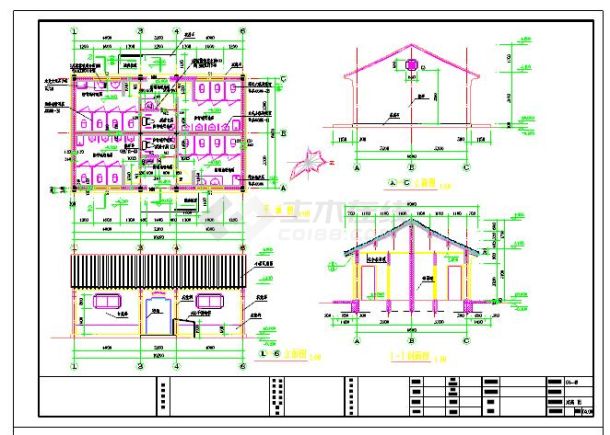 某仿古风格公共厕所建筑cad施工图-图一