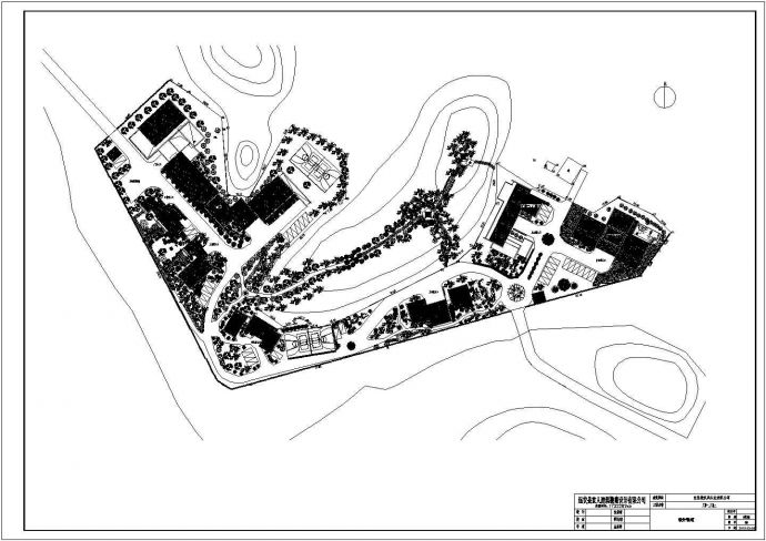 某根雕厂房园林布置图CAD详图（含路灯、石雕、木雕、花池、长廊）_图1
