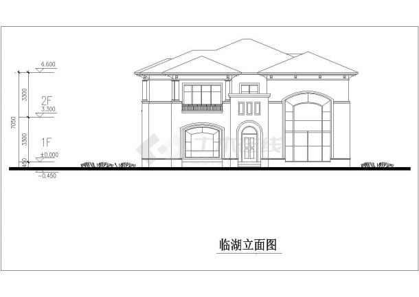 两层私人别墅设计方案图cad带效果图-图一