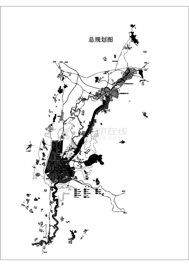 某县级市现代城市绿地规划设计图纸-图一