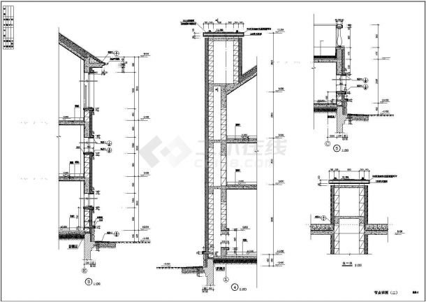 某三层住宅楼建筑设计施工图纸（含完整的别墅效果图）-图二