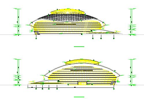 9000平单层网架结构室内田径体育馆建筑施工图，含说明-图二