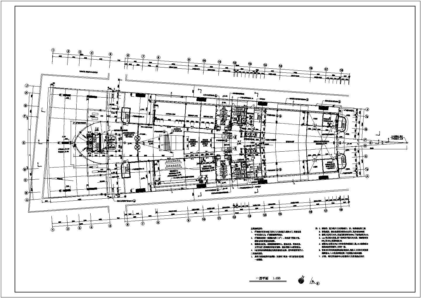 九层大型奥体科技中心建筑设计施工图（含楼梯大样图）