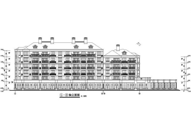 某异型柱框架住宅楼建筑设计CAD详图-图二