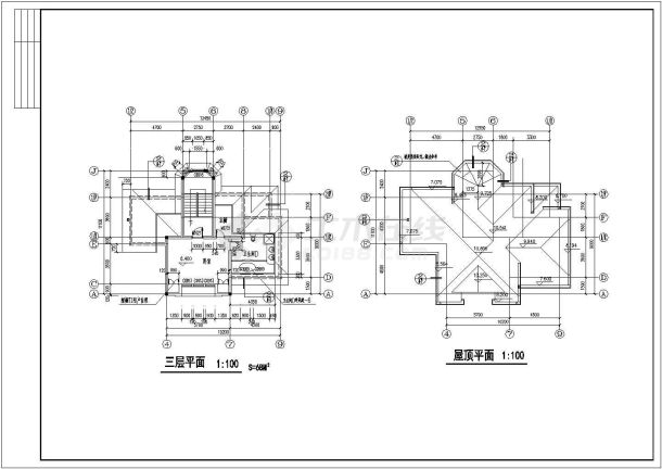 南方某地区东阳别墅建筑施工全套图-图二