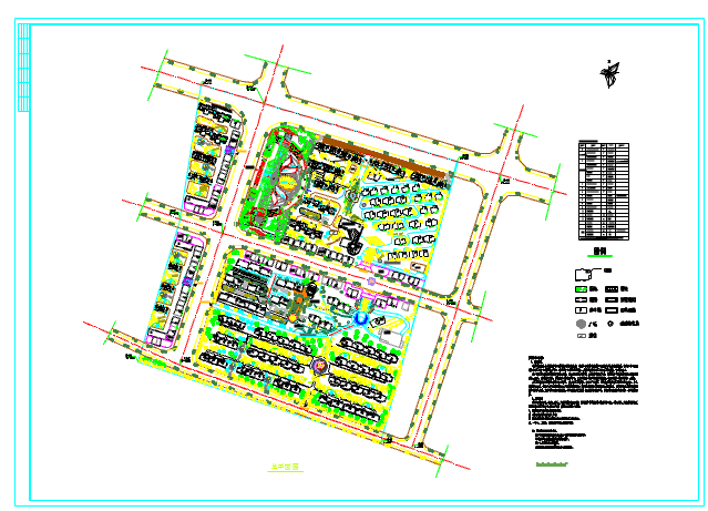 某地小区建筑规划平面图（含设计说明）_图1