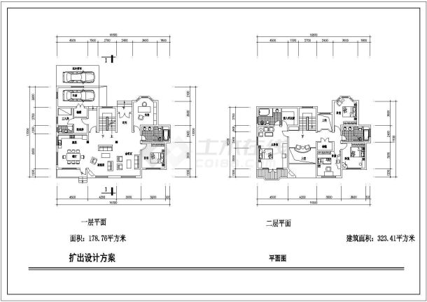 带玄关、双车库、地下室二层半别墅建筑设计图-图二