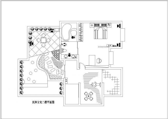 新农村带阁楼二层小楼户型室内装修设计CAD图_图1