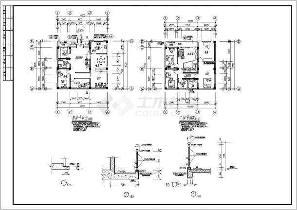 某地砖混简洁二层农村房屋建筑设计图-图二