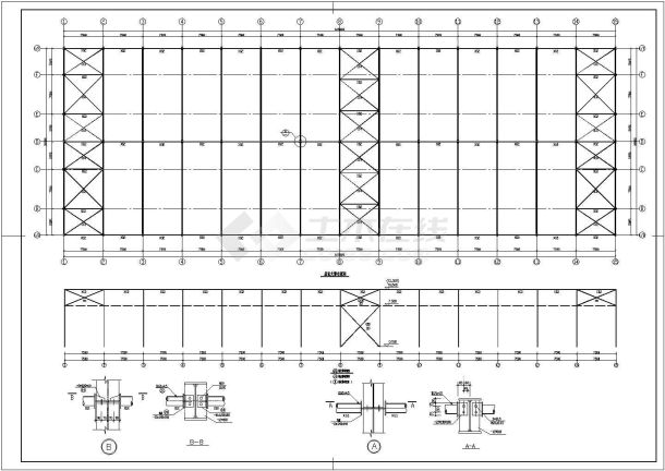 较齐全的仓库钢结构施工图纸cad（全套）-图二