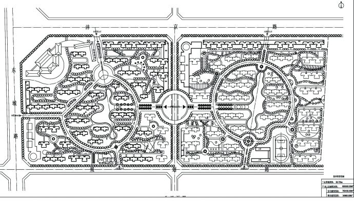 大型居住区规划设计方案平面图_图1