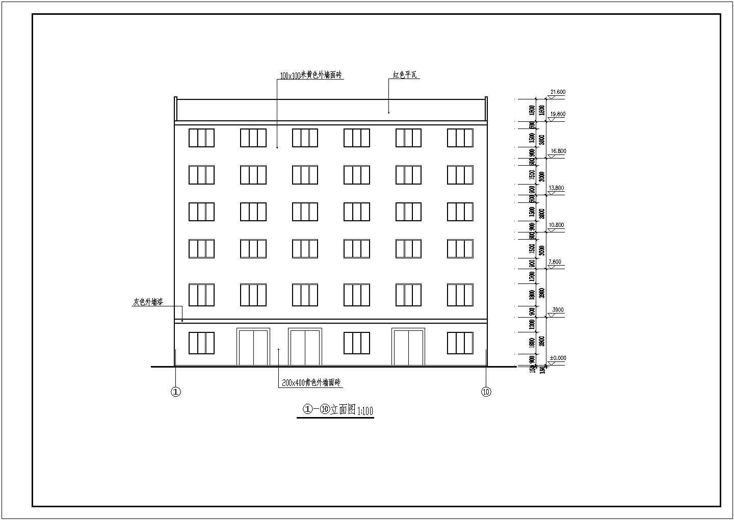 一套高层农村私人自建房住宅楼建筑施工设计CAD图