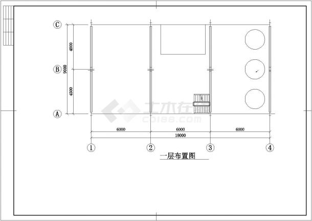 现代二层汽车展厅轻钢结构设计图纸cad（全套）-图一