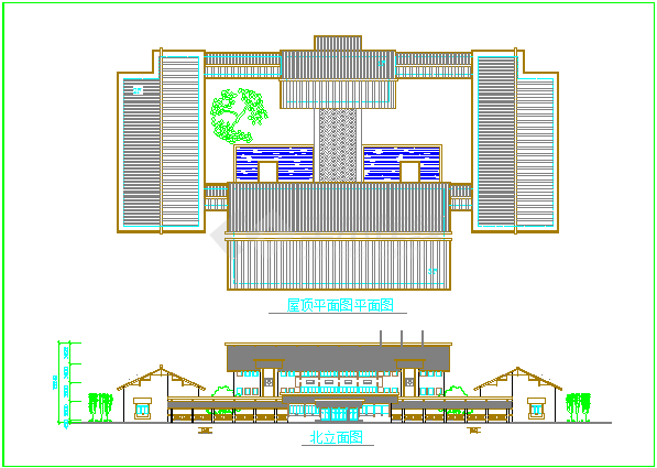 一套非常实用的仿古园林商务会所建筑设计CAD平立面施工图-图二