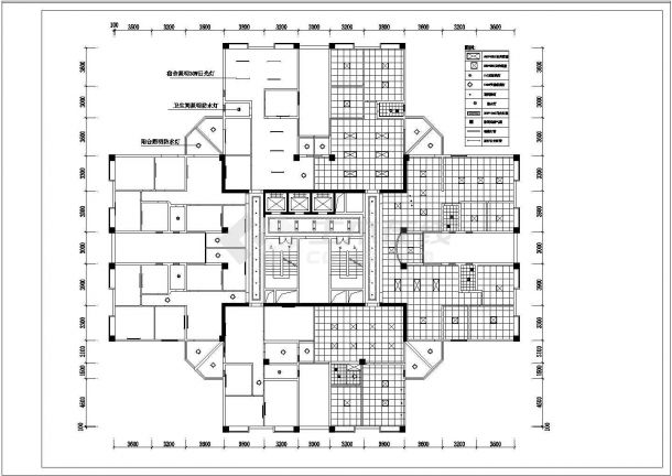 某实用经典塔楼住宅楼户型建筑CAD设计平面施工图-图二