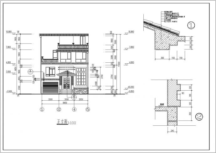 某新型农村二层自建房建筑CAD平立面设计施工图_图1