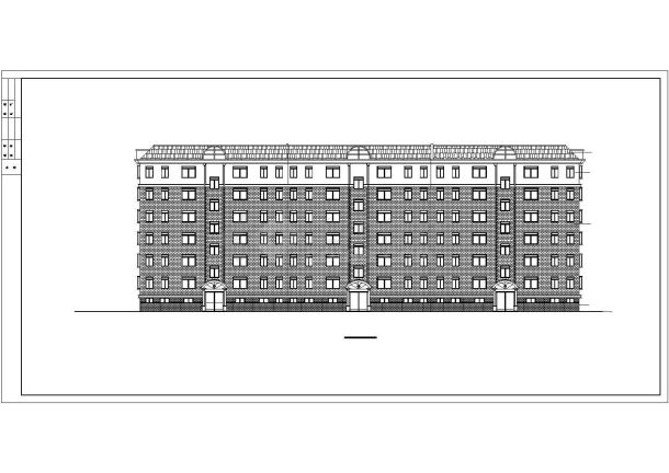 某6层坡式层顶住宅楼建筑设计CAD施工图-图一