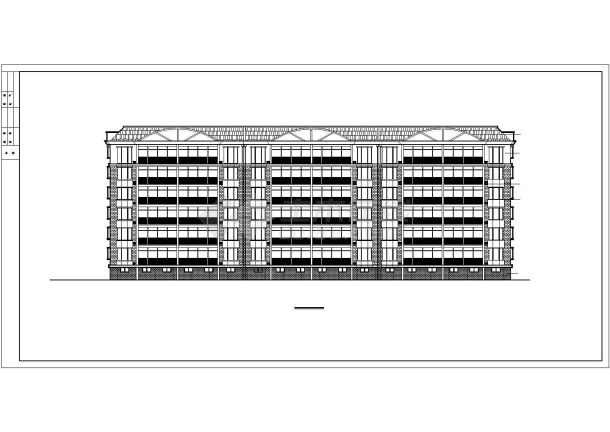 某6层坡式层顶住宅楼建筑设计CAD施工图-图二