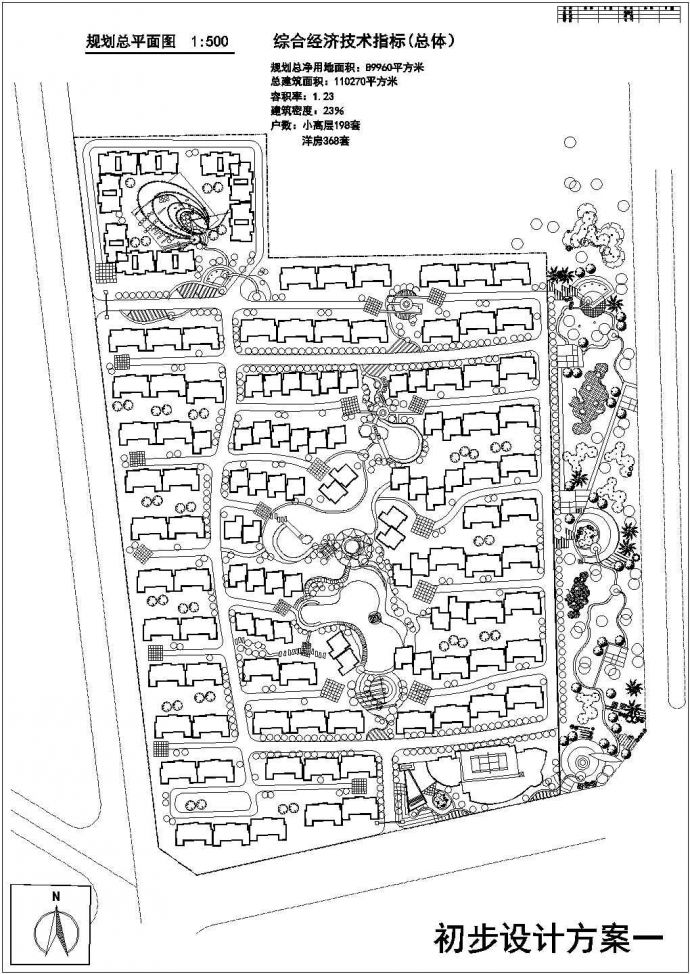 某地方蝴蝶城小区景观规划总平面设计图_图1