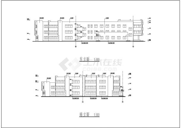 2400平米J造型3层幼儿园建筑设计图纸-图一