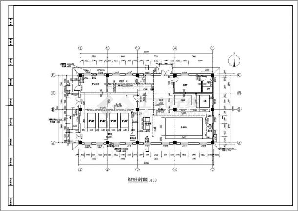 燃气锅炉房建筑结构CAD示意图-图一