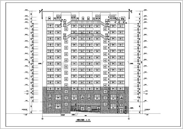 某景苑工程小高层住宅楼建筑设计CAD平立剖面施工图-图二