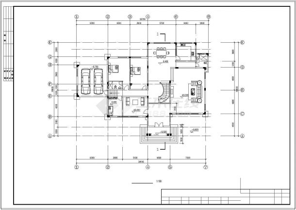 某地三层住宅建筑设计施工图纸（带效果图）-图二