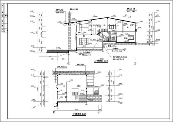 某临水别墅建筑设计施工图（共9张）_图1