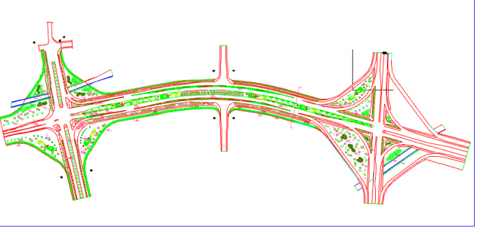 某地区大型世纪大道绿化cad设计图_图1