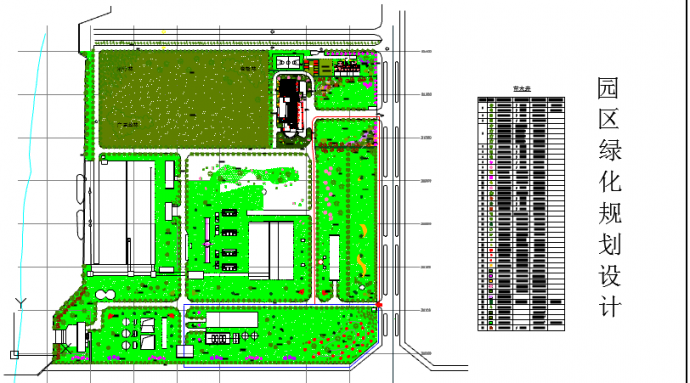 某地区小型园区环境绿化cad设计图_图1