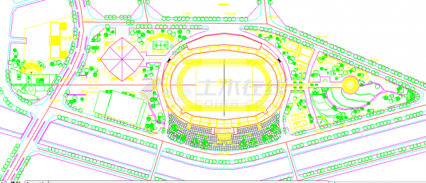 某地区小型体育场cad设计规划图-图一