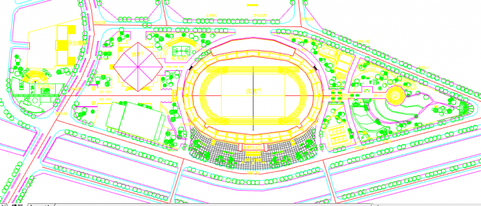 某地区小型体育场cad设计规划图_图1